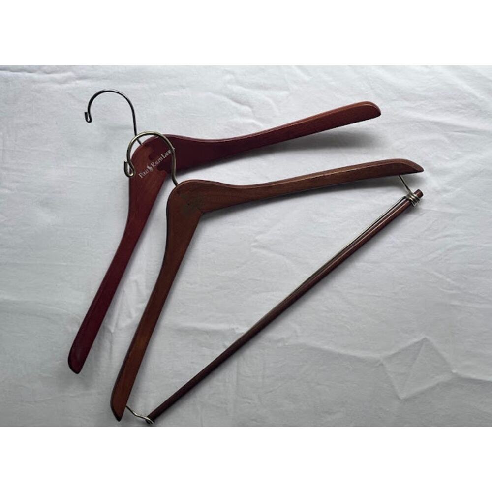 Vintage Ralph Lauren Wood Hangers One Suit and One Shirt Jacket Set of 2